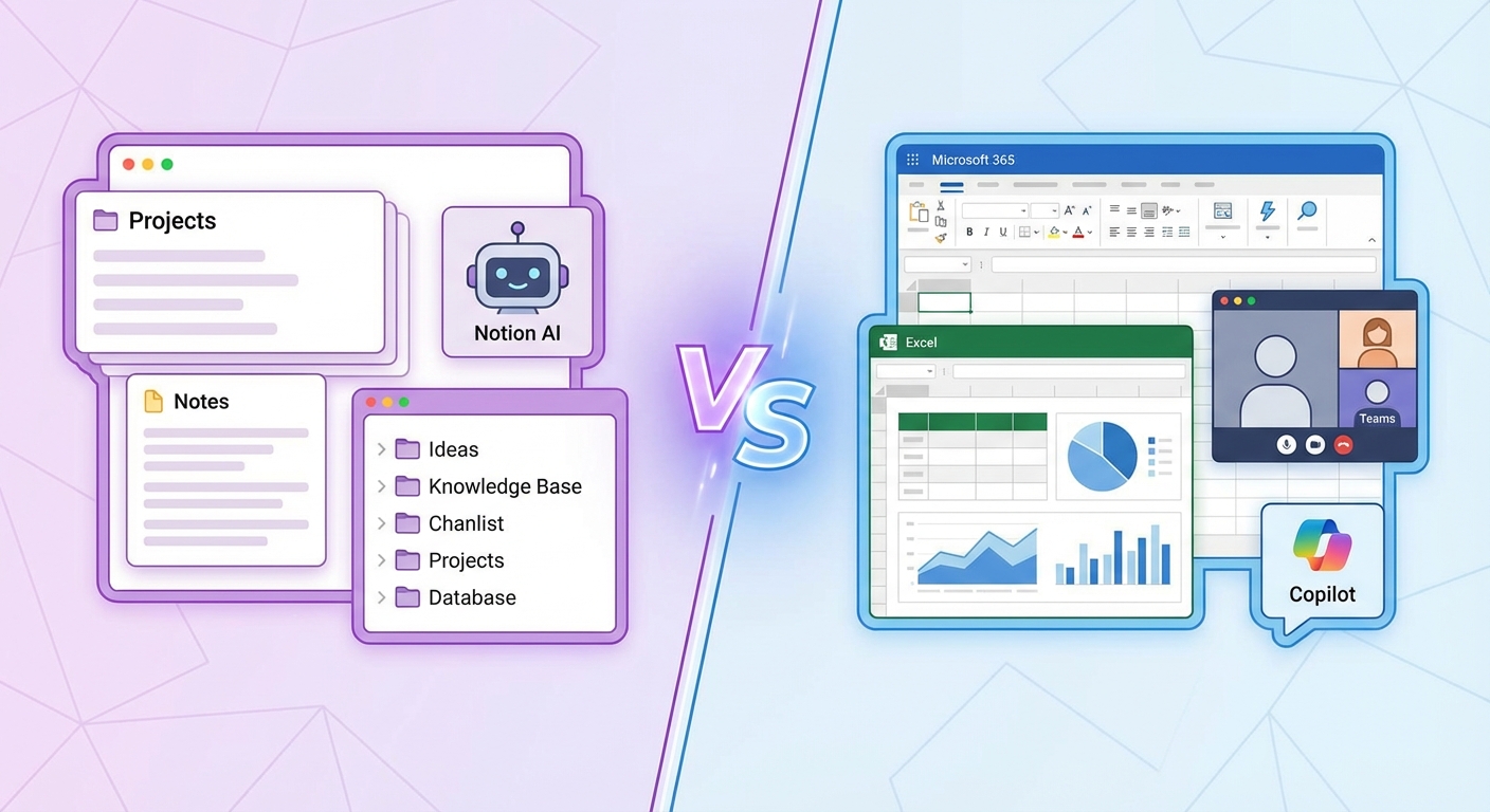 Notion AI vs Microsoft Copilot Vergleich 2026